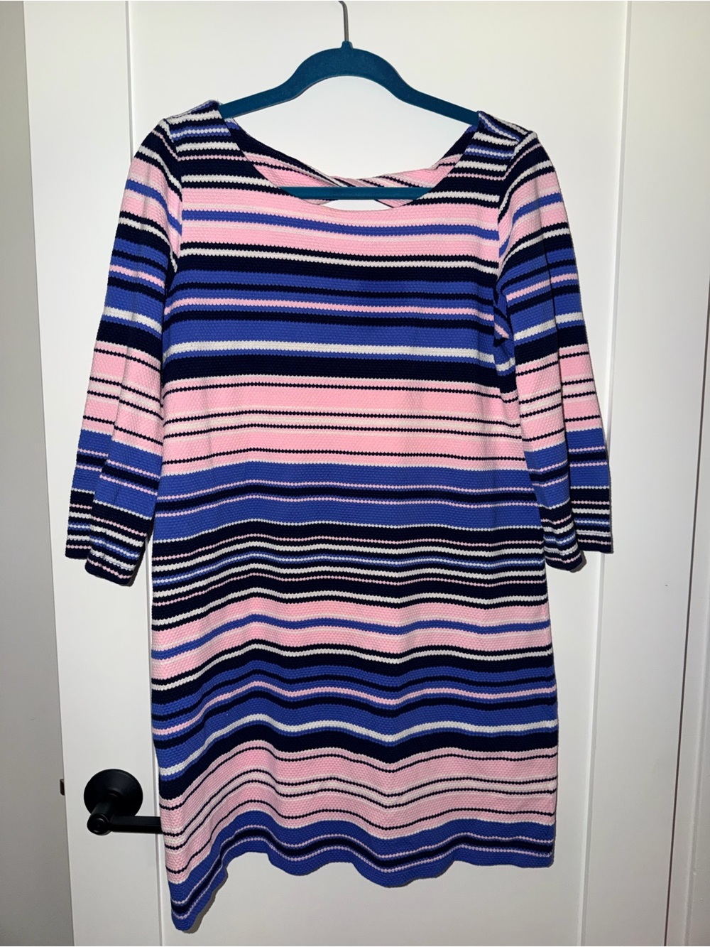 Lilly Pulitzer Pink, Blue and Black Striped Knit Dress